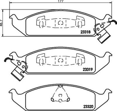 Hella 8DB 355 013-281 комплект тормозных колодок, дисковый тормоз на CHRYSLER STRATUS кабрио (JX)