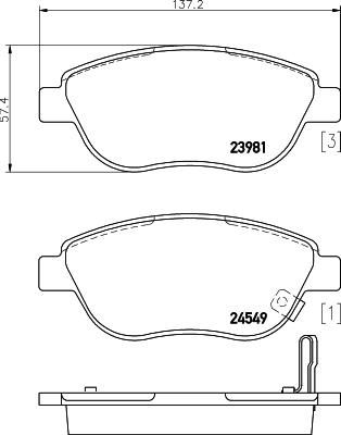 Hella 8DB 355 013-371 комплект тормозных колодок, дисковый тормоз на OPEL CORSA D