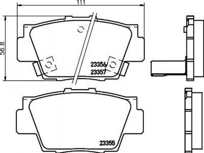 Hella 8DB 355 013-831 комплект тормозных колодок, дисковый тормоз на HONDA NSX купе (NA)