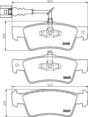 Hella 8DB 355 013-841 комплект тормозных колодок, дисковый тормоз на VW TRANSPORTER V c бортовой платформой/ходовая часть (7JD, 7JE,