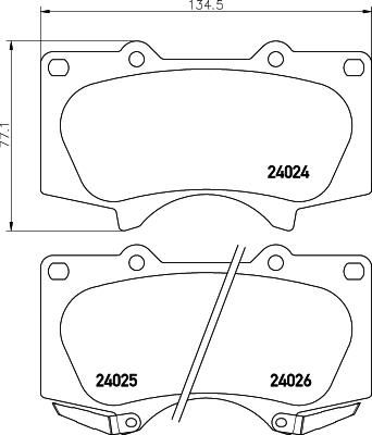 Hella 8DB 355 014-121 комплект тормозных колодок, дисковый тормоз на TOYOTA LAND CRUISER PRADO (KDJ15_, GRJ15_)