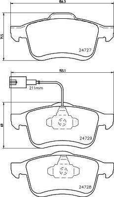 Hella 8DB 355 014-241 комплект тормозных колодок, дисковый тормоз на OPEL COMBO Tour (X12)