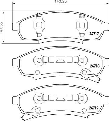 Hella 8DB 355 014-281 комплект тормозных колодок, дисковый тормоз на CHEVROLET LUMINA купе