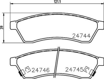 Hella 8DB 355 014-491 комплект тормозных колодок, дисковый тормоз на CHEVROLET EPICA (KL1_)
