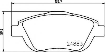 Hella 8DB 355 014-551 комплект тормозных колодок, дисковый тормоз на DS DS 3 кабрио