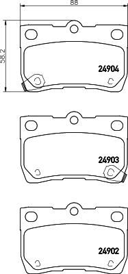 Hella 8DB 355 014-861 комплект тормозных колодок, дисковый тормоз на TOYOTA MARK X II (GRX13_)