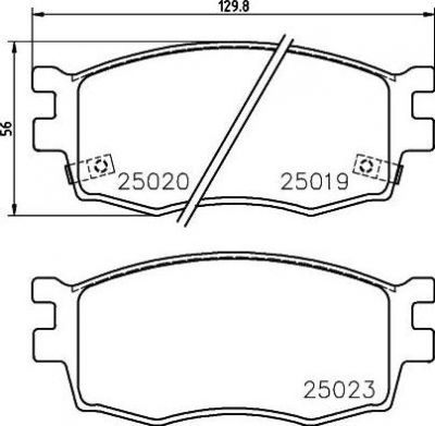 Hella 8DB 355 014-921 комплект тормозных колодок, дисковый тормоз на HYUNDAI i20 (PB, PBT)