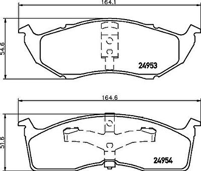 Hella 8DB 355 014-971 комплект тормозных колодок, дисковый тормоз на DODGE CARAVAN