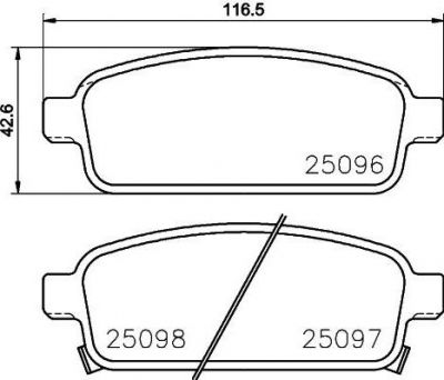 Hella 8DB 355 015-221 комплект тормозных колодок, дисковый тормоз на CHEVROLET CRUZE Наклонная задняя часть (J305)