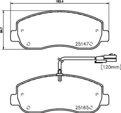 HELLA КОМПЛЕКТ ТОРМОЗНЫХ КОЛОДОК, ДИСКОВЫЙ ТОРМОЗ (8DB 355 015-291)