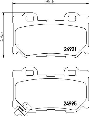 Hella 8DB 355 015-421 комплект тормозных колодок, дисковый тормоз на INFINITI Q60 купе