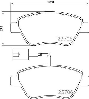 Hella 8DB 355 016-071 комплект тормозных колодок, дисковый тормоз на PEUGEOT BIPPER Tepee