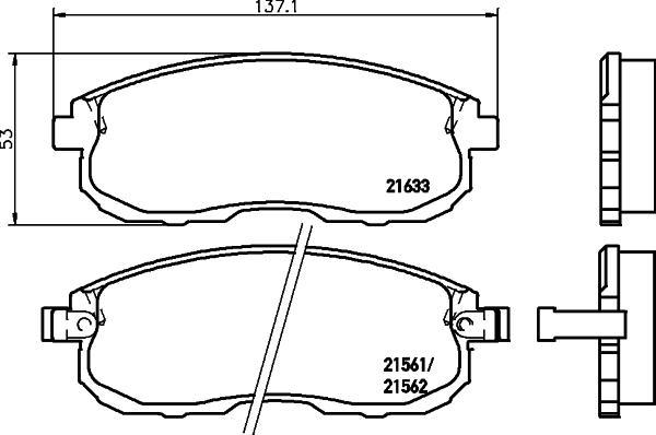 Hella 8DB 355 016-381 комплект тормозных колодок, дисковый тормоз на NISSAN 200 SX (S13)