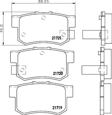 HELLA КОМПЛЕКТ ТОРМОЗНЫХ КОЛОДОК, ДИСКОВЫЙ ТОРМОЗ (8DB 355 016-451)