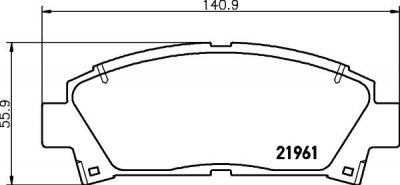 Hella 8DB 355 016-721 комплект тормозных колодок, дисковый тормоз на TOYOTA AVENSIS (_T22_)