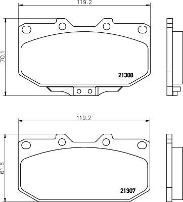 Hella 8DB 355 016-791 комплект тормозных колодок, дисковый тормоз на NISSAN 300 ZX (Z32)