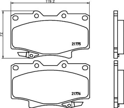 Hella 8DB 355 016-871 комплект тормозных колодок, дисковый тормоз на TOYOTA LAND CRUISER 80 (_J8_)