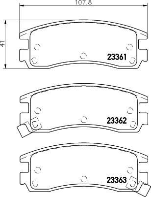 Hella 8DB 355 016-961 комплект тормозных колодок, дисковый тормоз на CHEVROLET ALERO