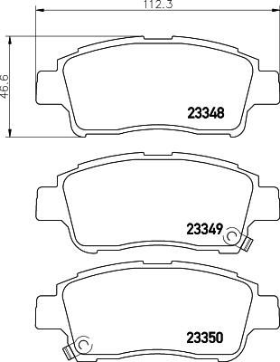 Hella 8DB 355 017-071 комплект тормозных колодок, дисковый тормоз на TOYOTA PLATZ (NCP1_)