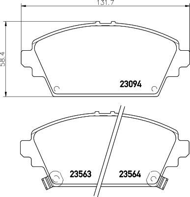 Hella 8DB 355 017-171 комплект тормозных колодок, дисковый тормоз на NISSAN PRIMERA Hatchback (P12)