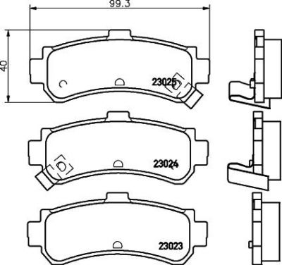 Hella 8DB 355 017-191 комплект тормозных колодок, дисковый тормоз на NISSAN ALMERA I (N15)