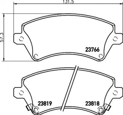 Hella 8DB 355 017-241 комплект тормозных колодок, дисковый тормоз на TOYOTA COROLLA (CDE12_, ZZE12_, NDE12_, ZDE12_)