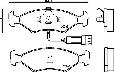 HELLA КОМПЛЕКТ ТОРМОЗНЫХ КОЛОДОК, ДИСКОВЫЙ ТОРМОЗ (8DB 355 017-371)