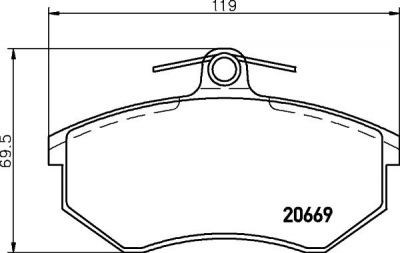 Hella 8DB 355 017-701 комплект тормозных колодок, дисковый тормоз на AUDI 80 (89, 89Q, 8A, B3)