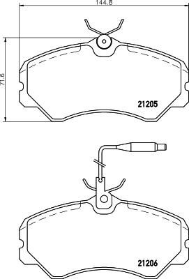 Hella 8DB 355 017-841 комплект тормозных колодок, дисковый тормоз на FIAT DUCATO c бортовой платформой/ходовая часть (290)