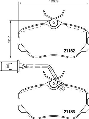 Hella 8DB 355 017-861 комплект тормозных колодок, дисковый тормоз на ALFA ROMEO 164 (164)