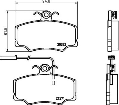 Hella 8DB 355 017-871 комплект тормозных колодок, дисковый тормоз на ALFA ROMEO 33 (905)