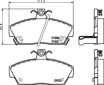 Hella 8DB 355 018-161 комплект тормозных колодок, дисковый тормоз на ROVER CABRIOLET (XW)