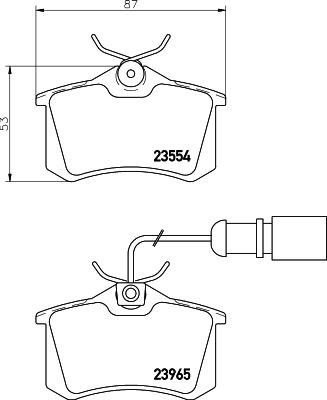 Hella 8DB 355 018-601 комплект тормозных колодок, дисковый тормоз на VW SHARAN (7M8, 7M9, 7M6)