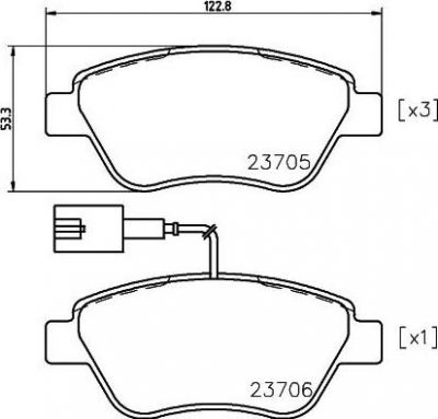 Hella 8DB 355 018-821 комплект тормозных колодок, дисковый тормоз на FIAT BRAVO II (198)