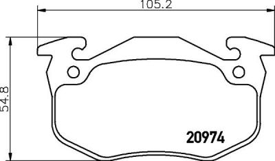 Hella 8DB 355 018-951 комплект тормозных колодок, дисковый тормоз на RENAULT CLIO I (B/C57_, 5/357_)