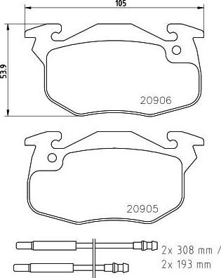 Hella 8DB 355 019-141 комплект тормозных колодок, дисковый тормоз на PEUGEOT 106 I (1A, 1C)