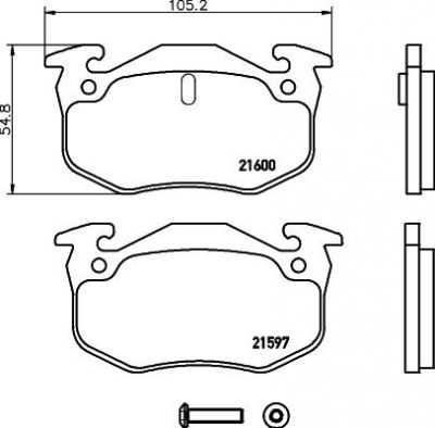 Hella 8DB 355 019-221 комплект тормозных колодок, дисковый тормоз на RENAULT CLIO I (B/C57_, 5/357_)