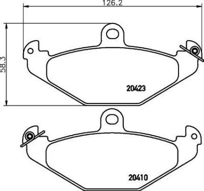 Hella 8DB 355 019-401 комплект тормозных колодок, дисковый тормоз на OPEL SPEEDSTER