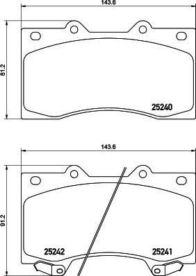 Hella 8DB 355 019-531 комплект тормозных колодок, дисковый тормоз на NISSAN PATROL VI (Y62)