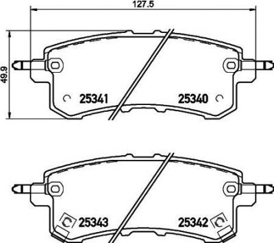 Hella 8DB 355 019-541 комплект тормозных колодок, дисковый тормоз на NISSAN PATROL VI (Y62)