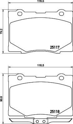 Hella 8DB 355 019-571 комплект тормозных колодок, дисковый тормоз на HONDA LEGEND IV (KB_)