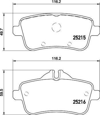 Hella 8DB 355 019-741 комплект тормозных колодок, дисковый тормоз на MERCEDES-BENZ GLE (W166)