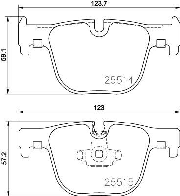 Hella 8DB 355 019-781 комплект тормозных колодок, дисковый тормоз на 4 кабрио (F33, F83)