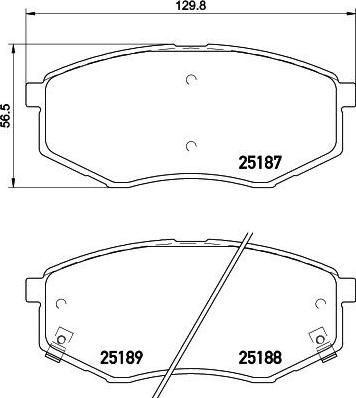 Hella 8DB 355 019-791 комплект тормозных колодок, дисковый тормоз на HYUNDAI ix20 (JC)