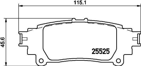 HELLA КОМПЛЕКТ ТОРМОЗНЫХ КОЛОДОК, ДИСКОВЫЙ ТОРМОЗ (8DB 355 020-001)