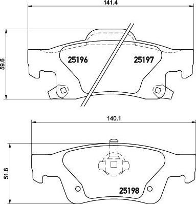 Hella 8DB 355 020-351 комплект тормозных колодок, дисковый тормоз на JEEP GRAND CHEROKEE IV (WK, WK2)