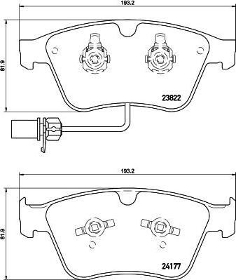 Hella 8DB 355 020-441 комплект тормозных колодок, дисковый тормоз на BENTLEY CONTINENTAL кабрио (3W_)