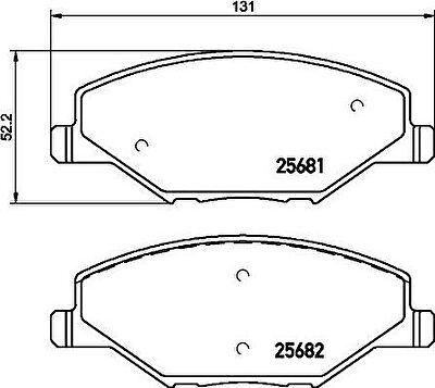 Hella 8DB 355 020-521 комплект тормозных колодок, дисковый тормоз на VW POLO седан