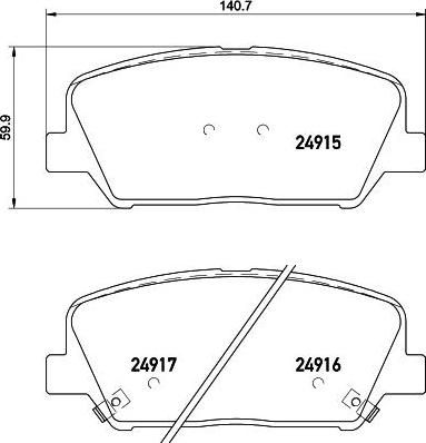 Hella 8DB 355 020-591 комплект тормозных колодок, дисковый тормоз на HYUNDAI i30 (GD)