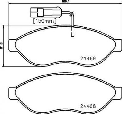 Hella 8DB 355 020-661 комплект тормозных колодок, дисковый тормоз на FIAT DUCATO c бортовой платформой/ходовая часть (250, 290)